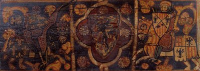 Ceiling Panel with a Knight of the House of Anjou Struck Down by a Knight with the Coat of Arms of C... by Unbekannt Unbekannt